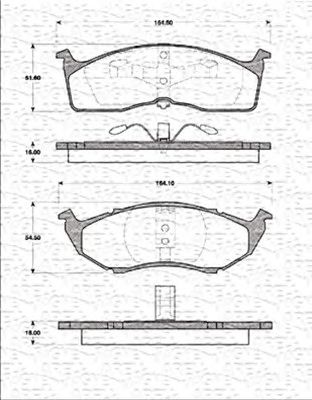 MAGNETI MARELLI 363702161284 -  Комплект тормозных колодок, дисковый тормоз